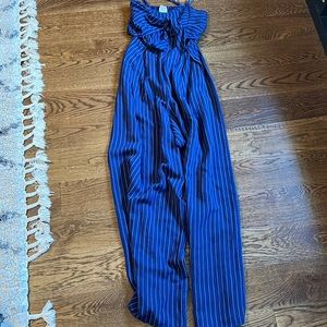 Blue and white stripped romper